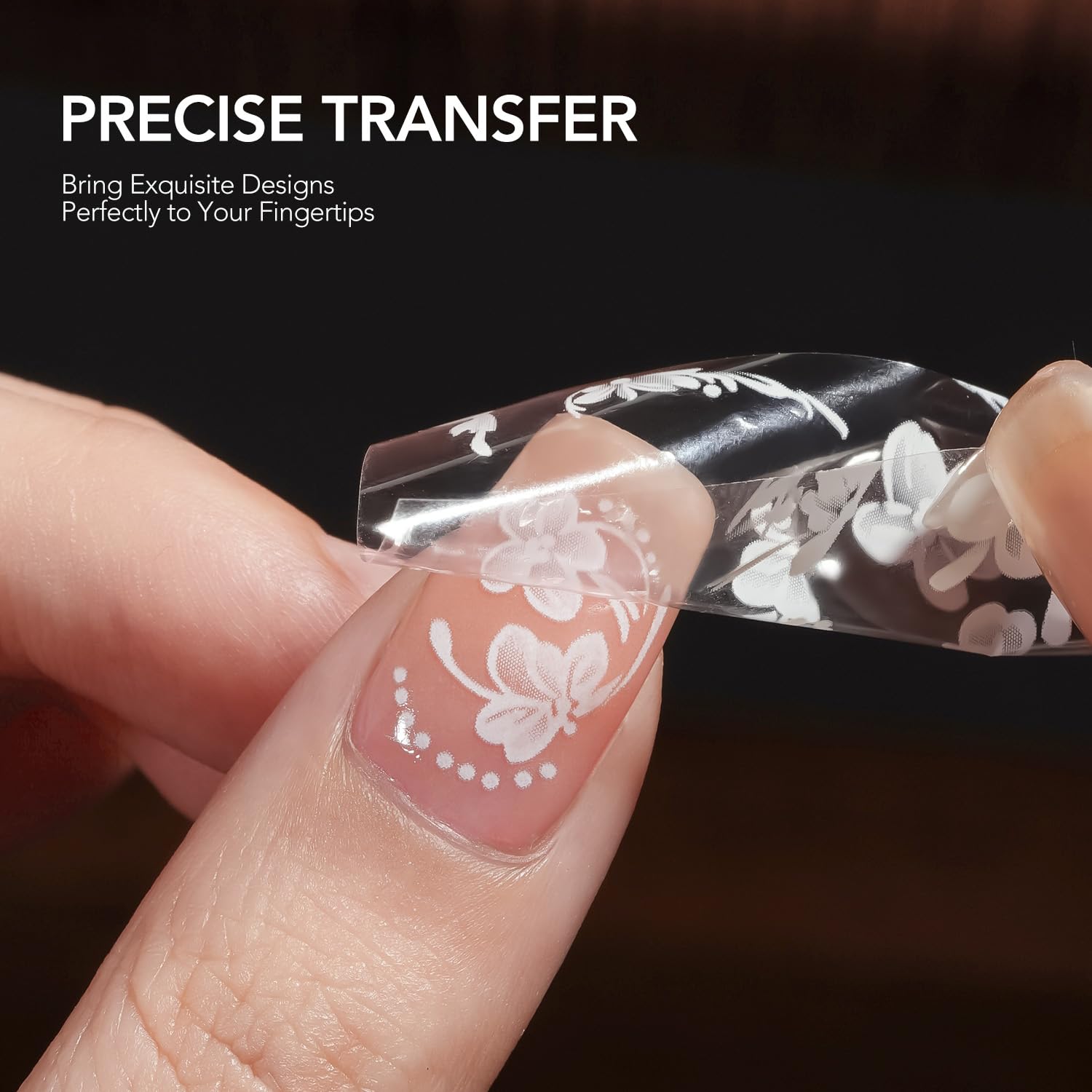 GAOY foil transfer demo on nails with leopard and floral designs.