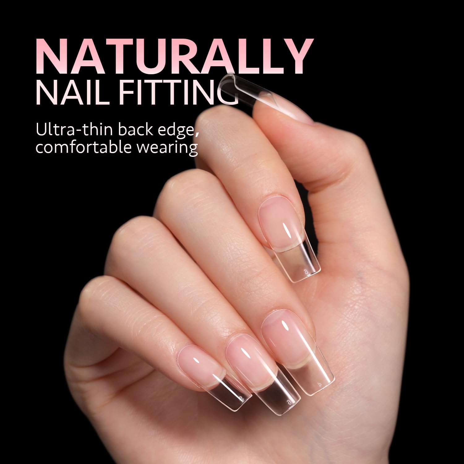 GAOY full-cover press-on nail tips for natural-looking extensions at home or in a salon