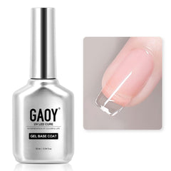 GAOY Gel Base Coat clear bottle ready for flawless nail art prep.