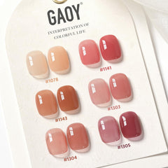 GAOY gel burdeos: muestra de colores para arte de uñas versátil.