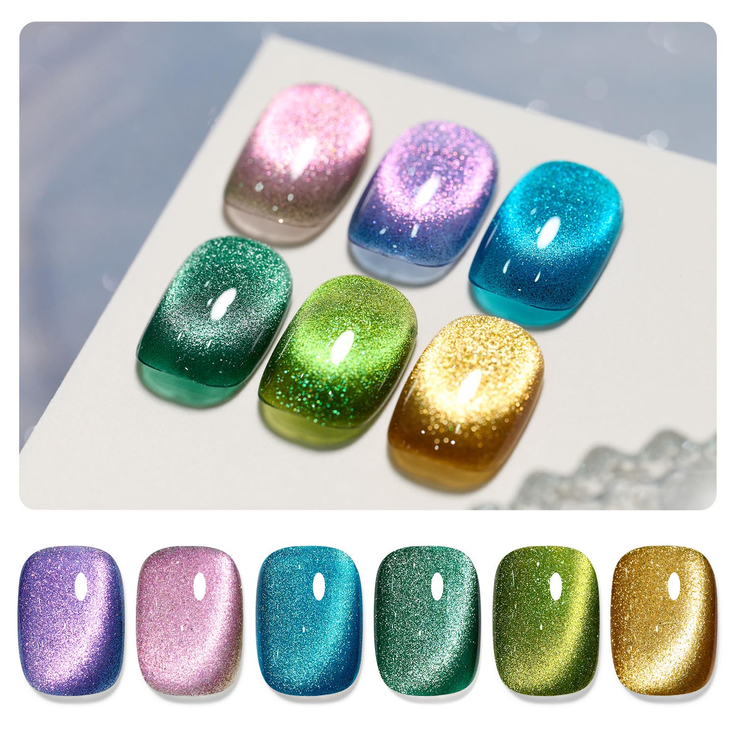 GAOY gel con efecto ojo de gato y brillo para uñas duraderas