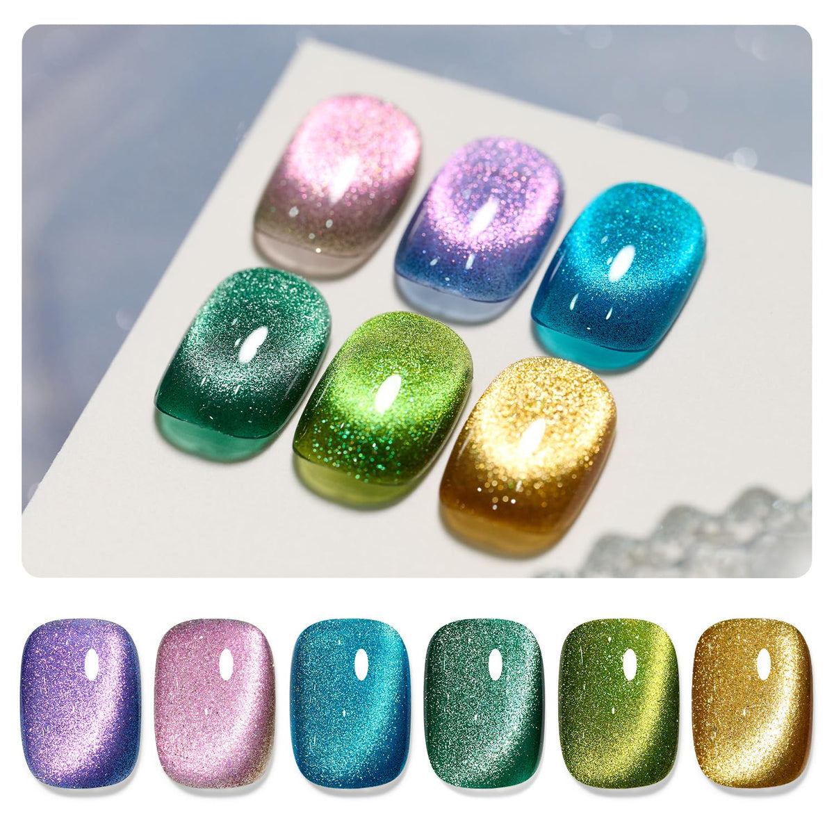 GAOY gel con efecto ojo de gato y brillo para uñas duraderas
