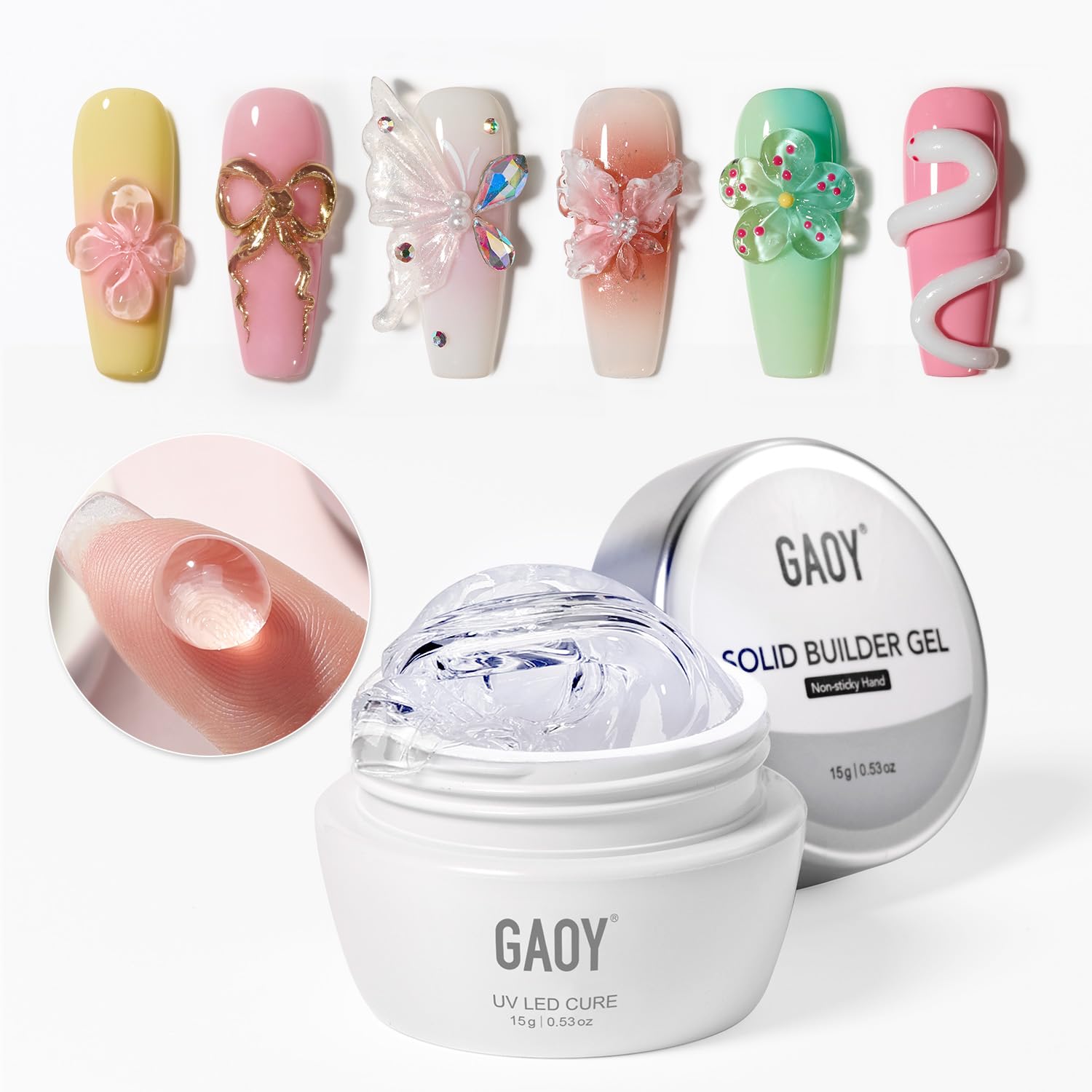 GAOY gel 3D transparente para esculturas precisas en uñas