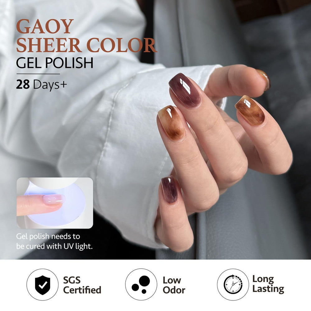 GAOY gel lechoso tono marrón chocolate para look nocturno.