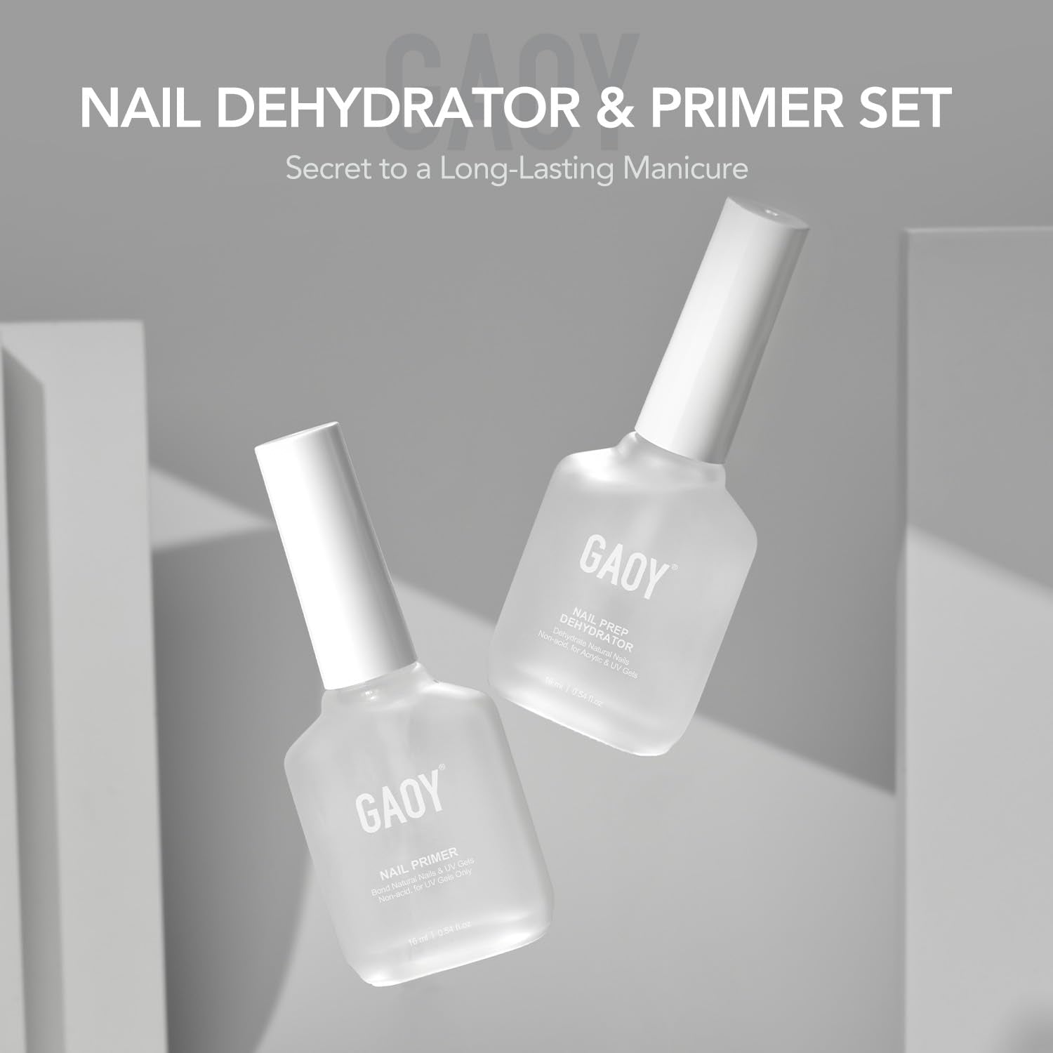GAOY gel nail polish ready nails after prep for smooth application.