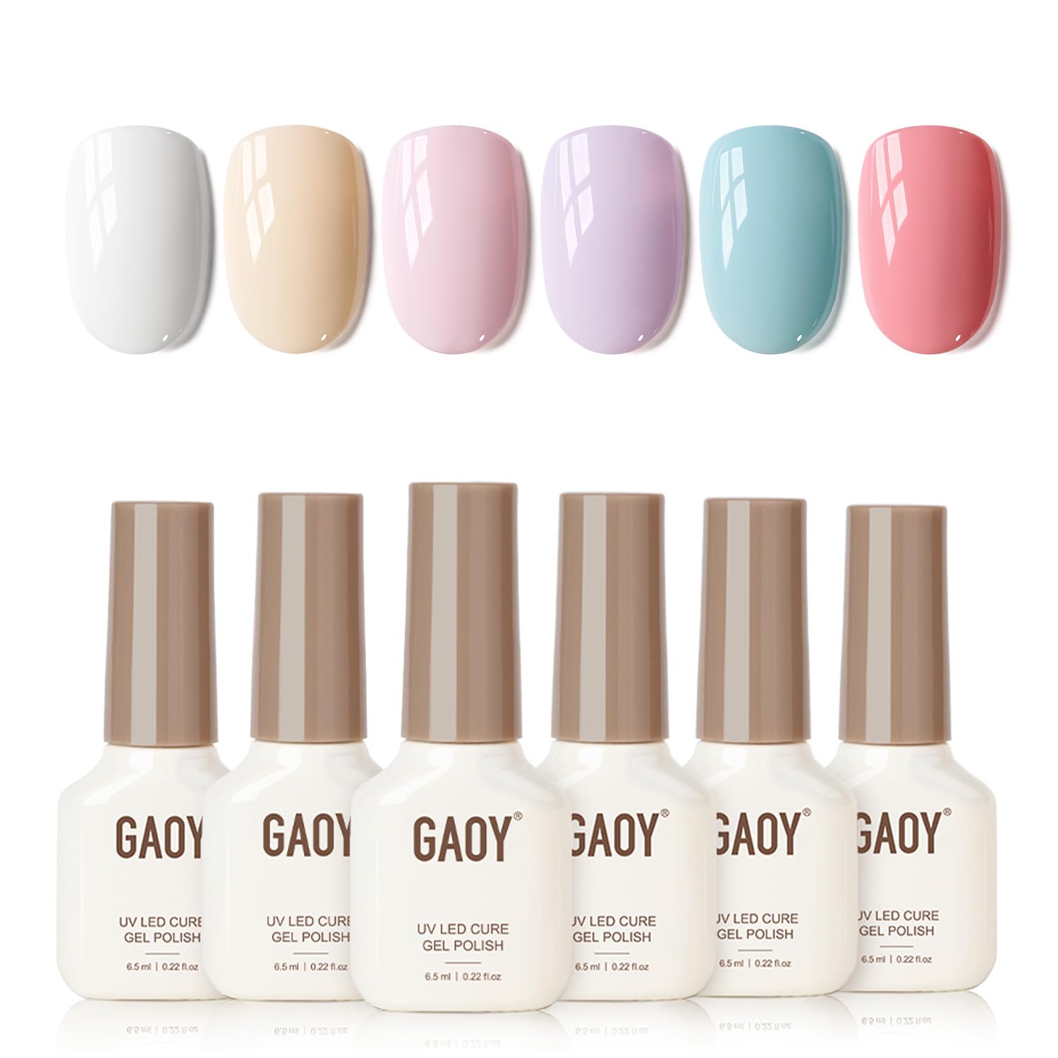 GAOY Gel Nail Polish Set in Baby Blue for glossy, salon-ready nails