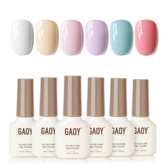 GAOY Gel Nail Polish Set in Baby Blue for glossy, salon-ready nails