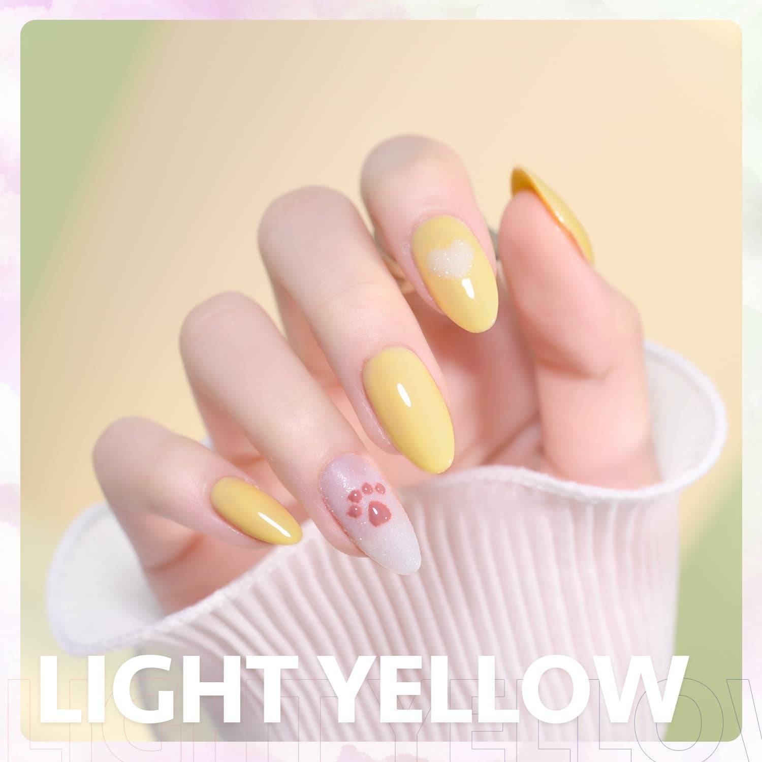 GAOY gel polish under UV LED lamp curing for 60 seconds.