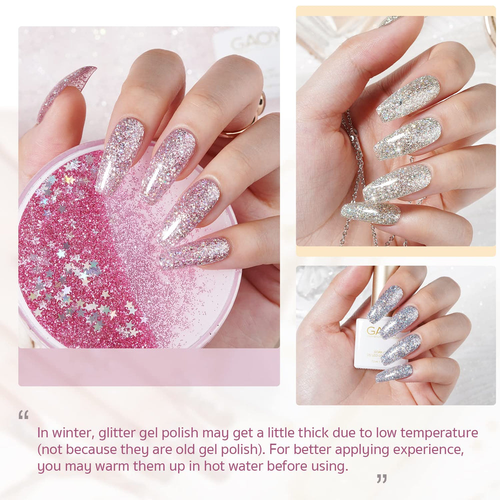 GAOY gel polish cromo platinado rosa con brillo suave