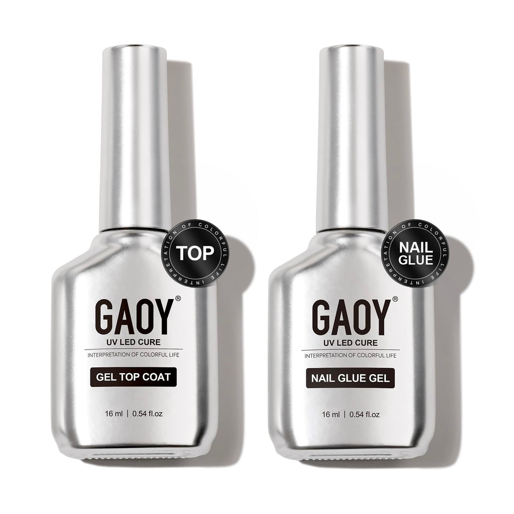 GAOY gel top coat bottle delivers glassy shine with no wipe