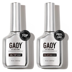 GAOY gel top coat 16ml clear bottle with no-wipe glossy finish