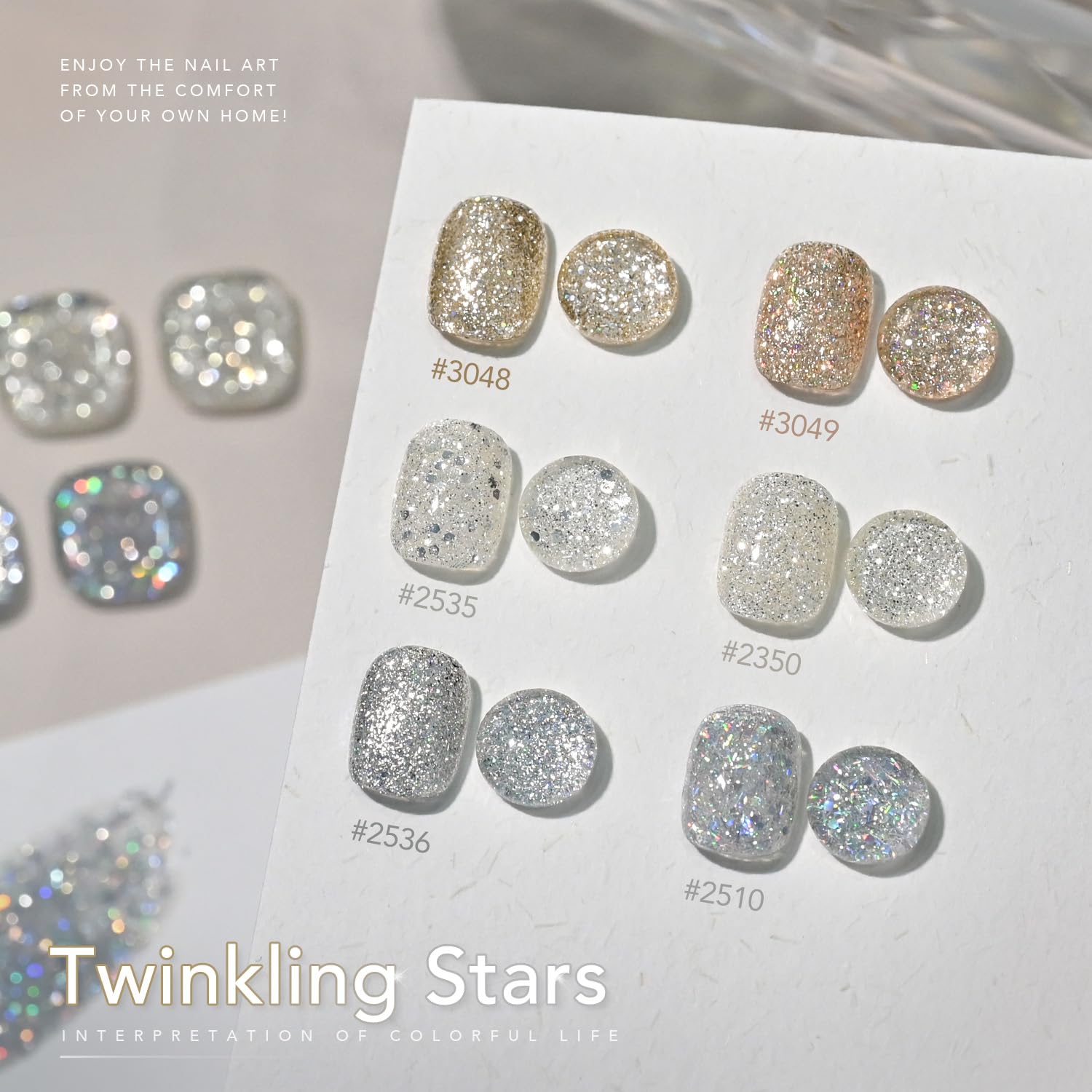 GAOY glitter gel polish set at-home manicure setup suggests easy, mess-free nail art.