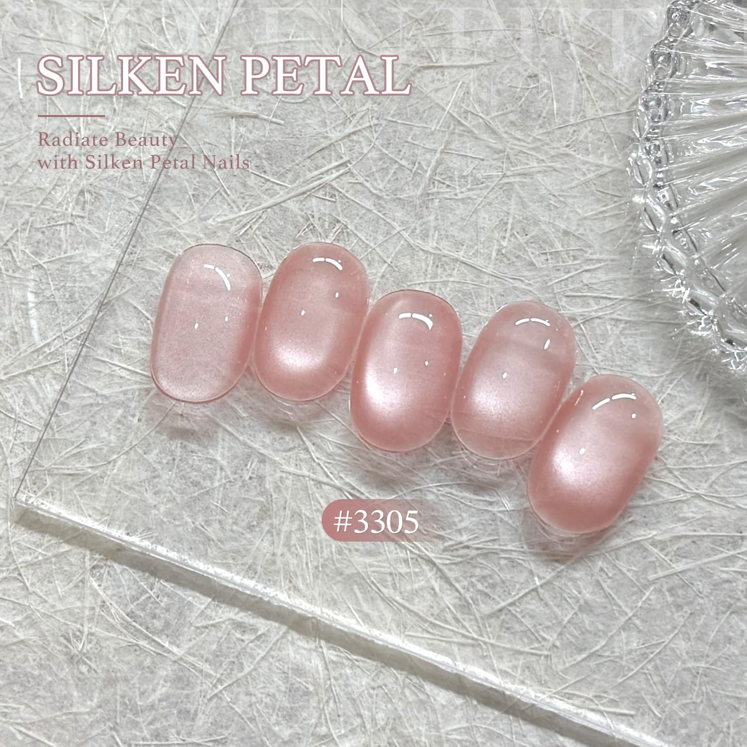 GAOY holographic glitter particles in pink glassy gel for sparkle