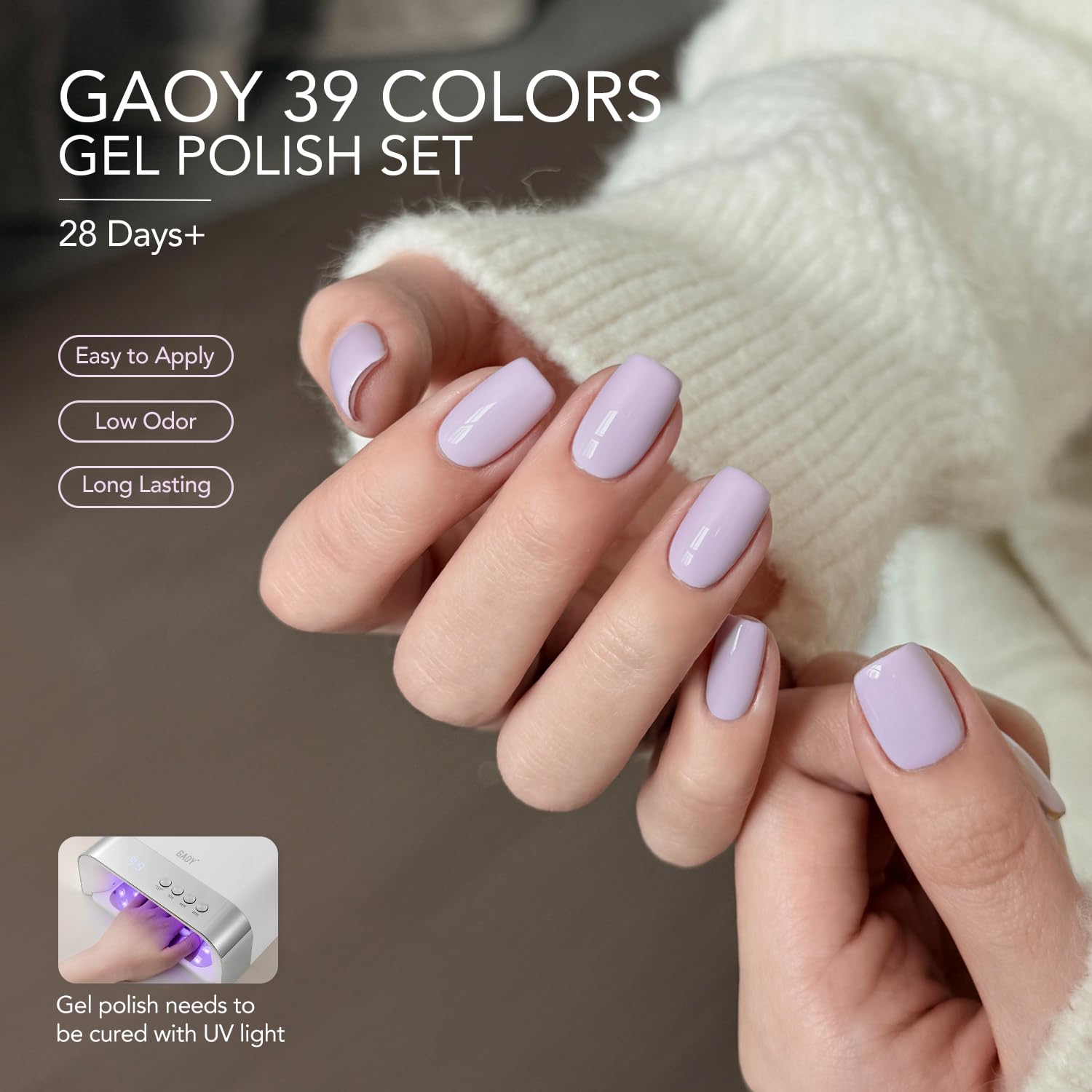 GAOY glossy top coat bottle adds brilliant shine to gel nails.