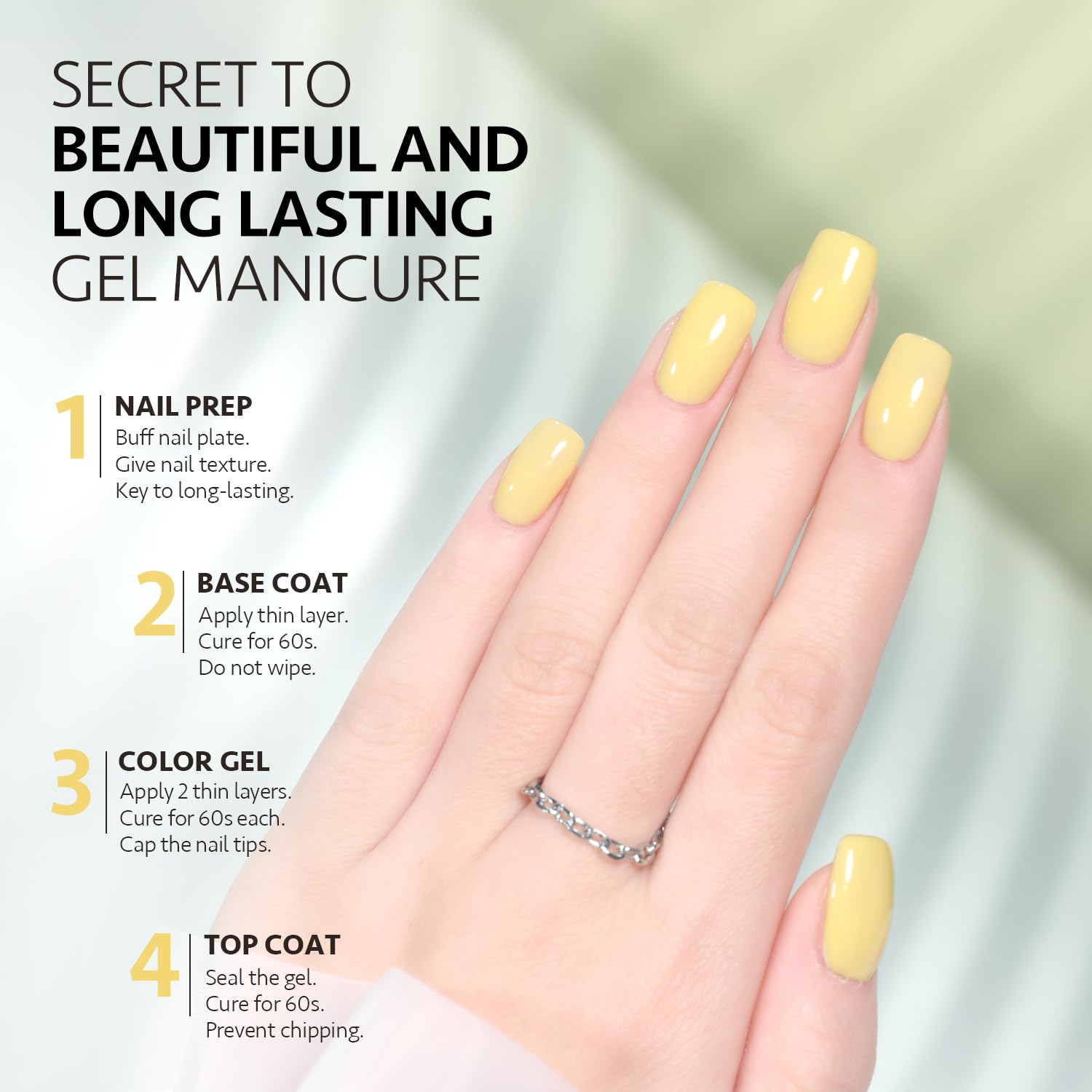 GAOY top coat applied for a glossy finish on nails.