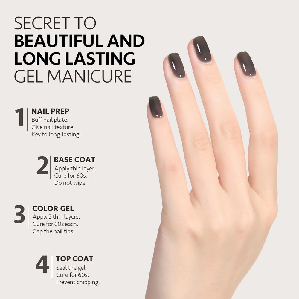 GAOY long-lasting jelly finish with top coat yields lasting shine.