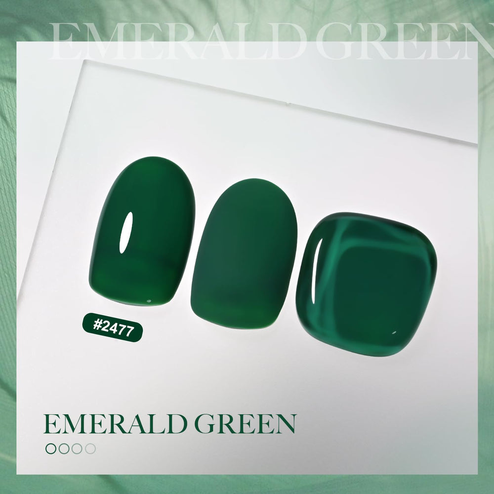 GAOY Green Gel Nail Polish applied in two layers for a smooth finish.