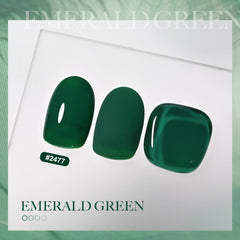 GAOY Green Gel Nail Polish applied in two layers for a smooth finish.