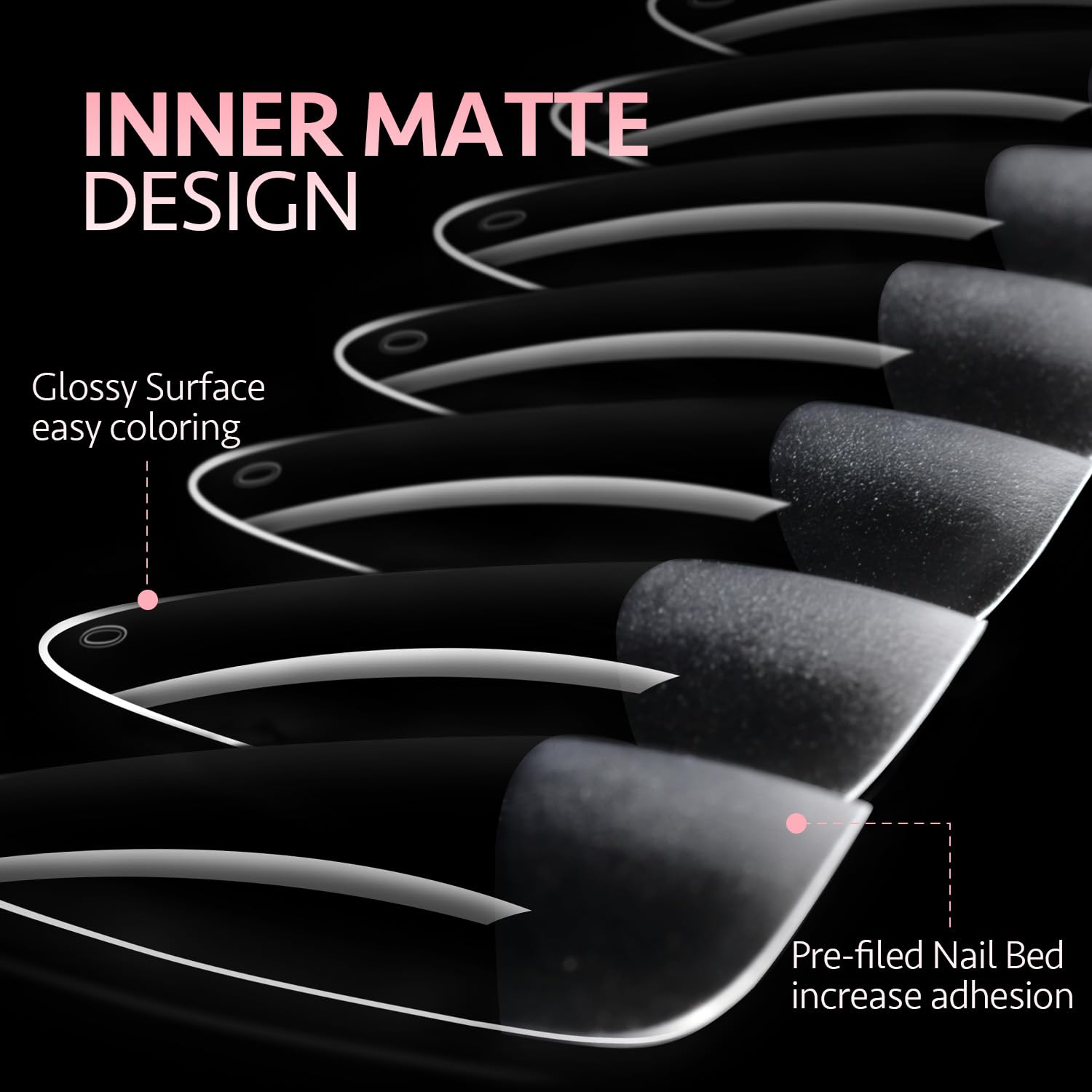 GAOY half-matte design improves adhesion for longer wear.