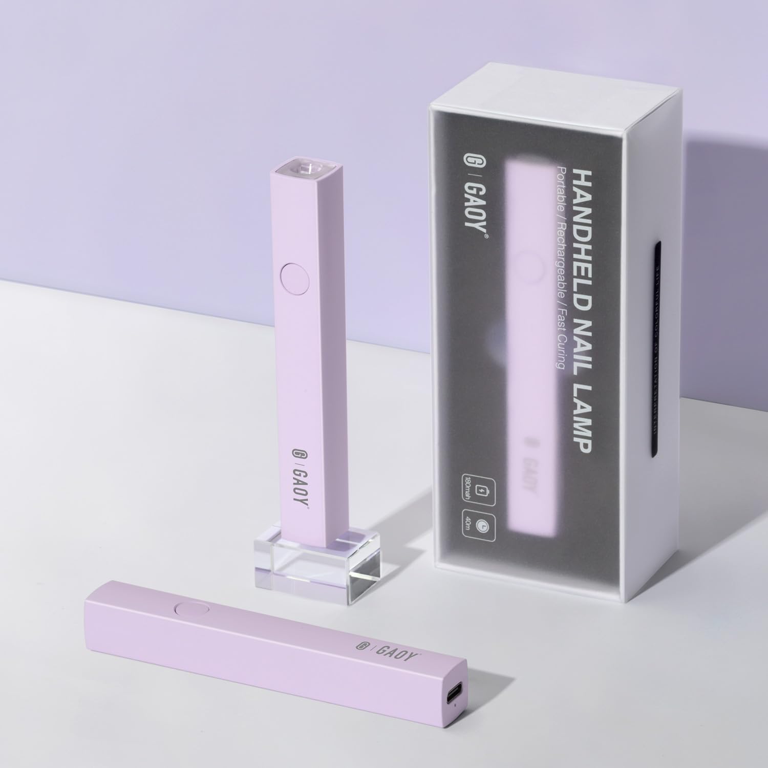 GAOY handheld UV light for gel nails, quick, even curing for salon-like results.