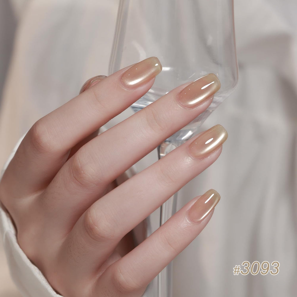 GAOY Icy Glass Cat Eye satinado holográfico, uñas sofisticadas.