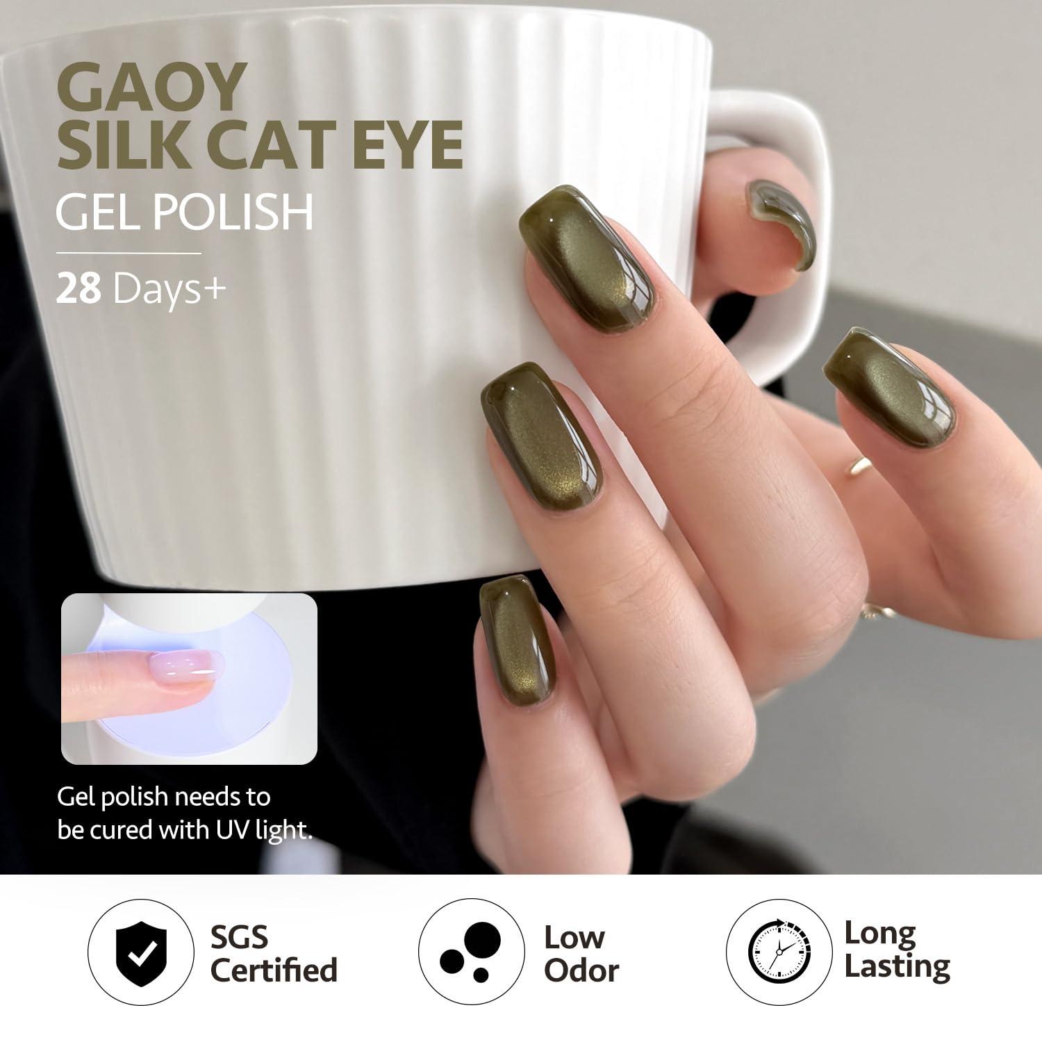 GAOY gel puede durar hasta 4 semanas con base y top coat