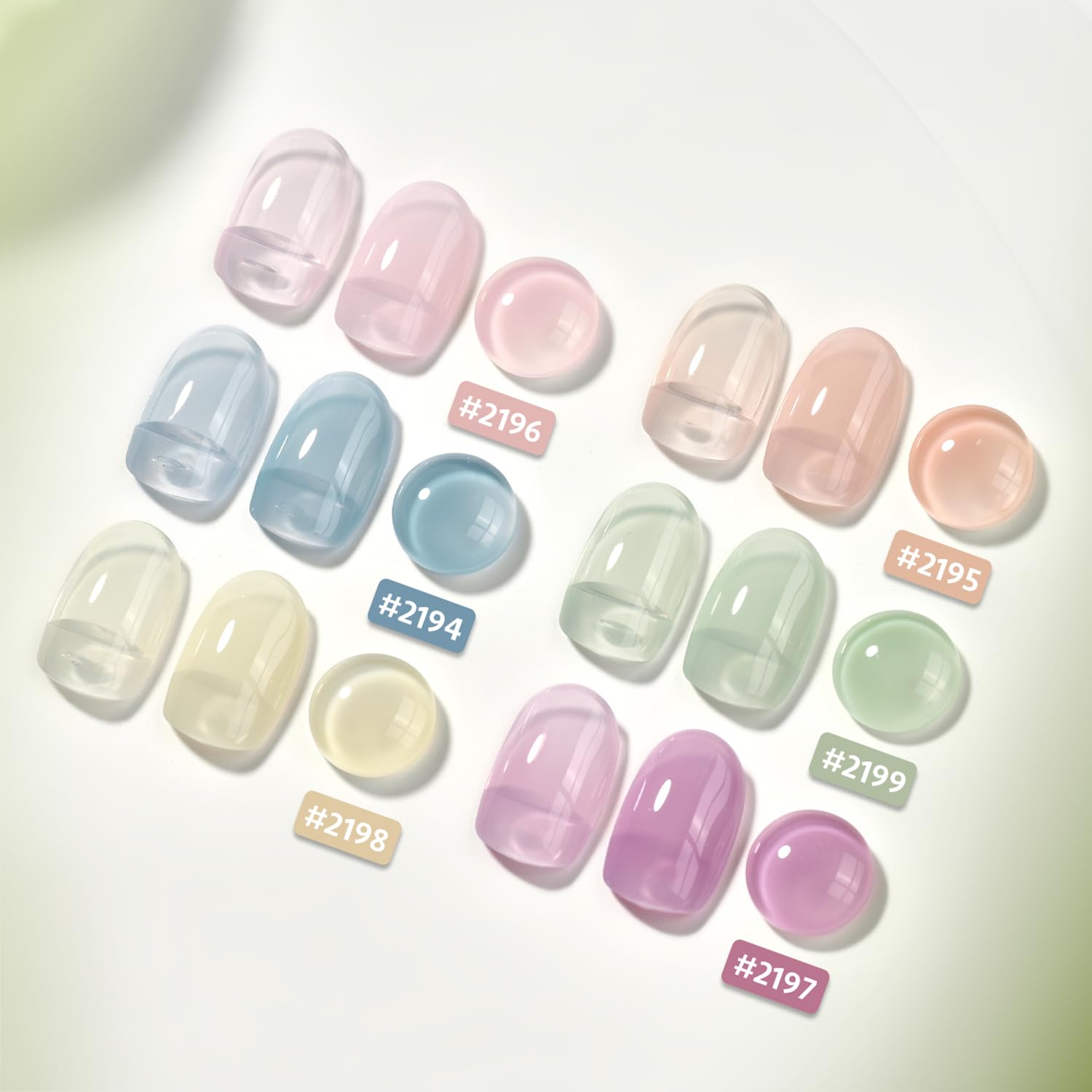 GAOY Jelly Azul Transparente, acabado suave ideal para uñas naturales.
