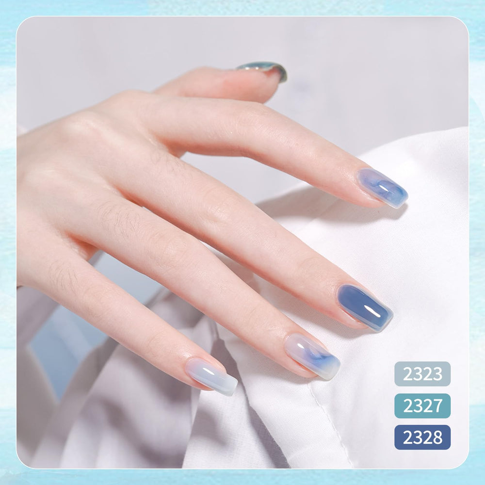 GAOY Jelly Blue: duración y adherencia gracias a la base y top coat