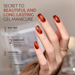 GAOY Jelly Brown Gel Uñas tono rojo oscuro para acentos llamativos