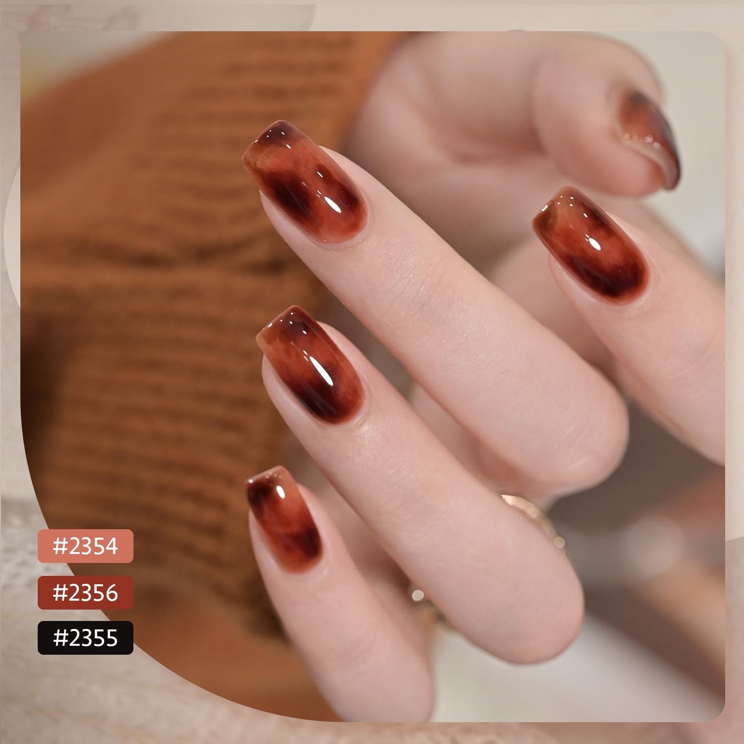 GAOY Jelly Gel tono marrón para estilo elegante en uñas.