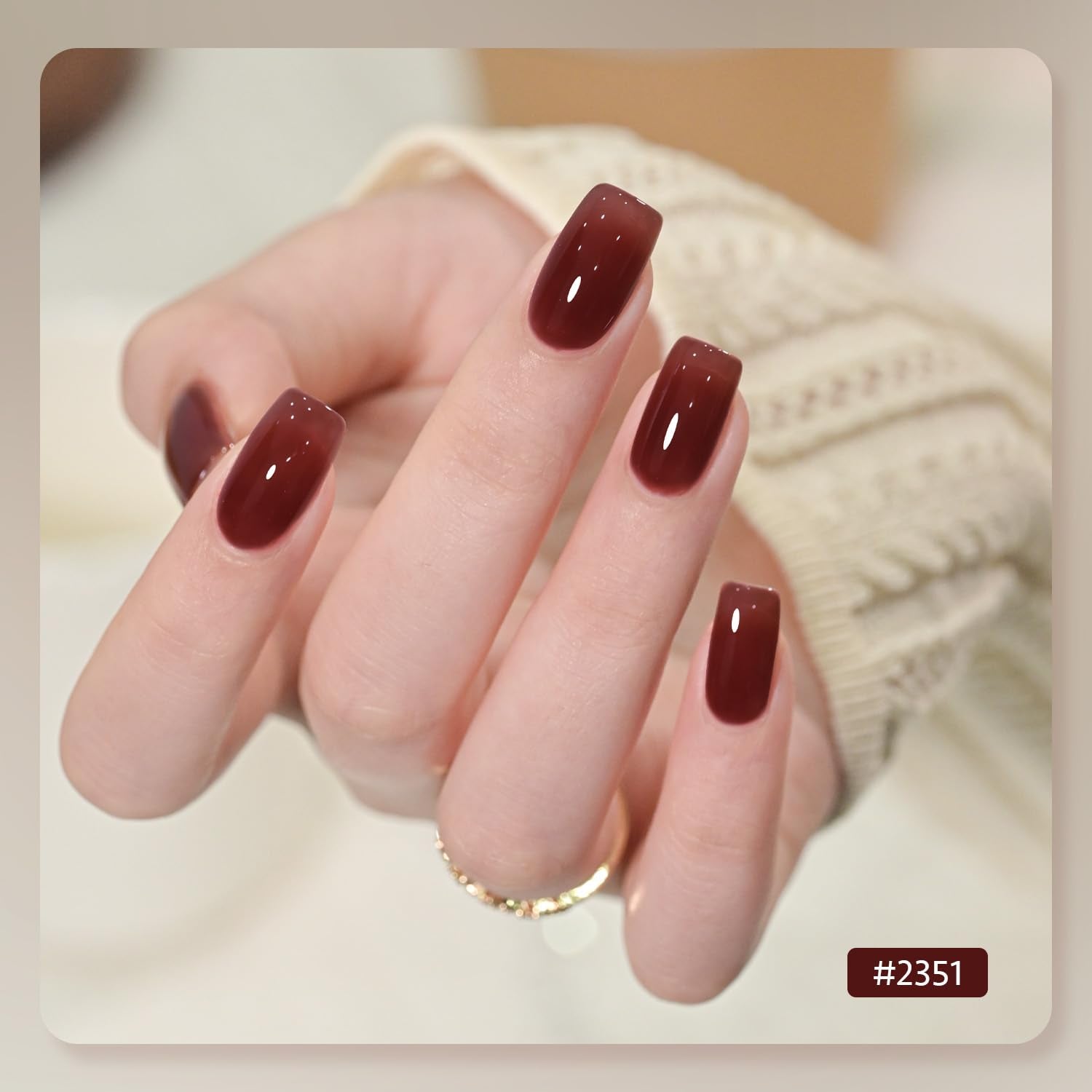 GAOY Jelly Gel tono rojo vivo para acentos llamativos en manicuras.