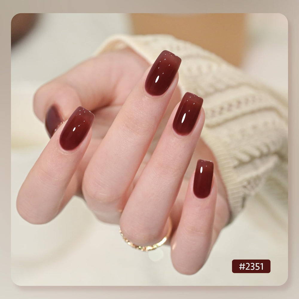 GAOY Jelly Gel tono rojo vivo para acentos llamativos en manicuras.