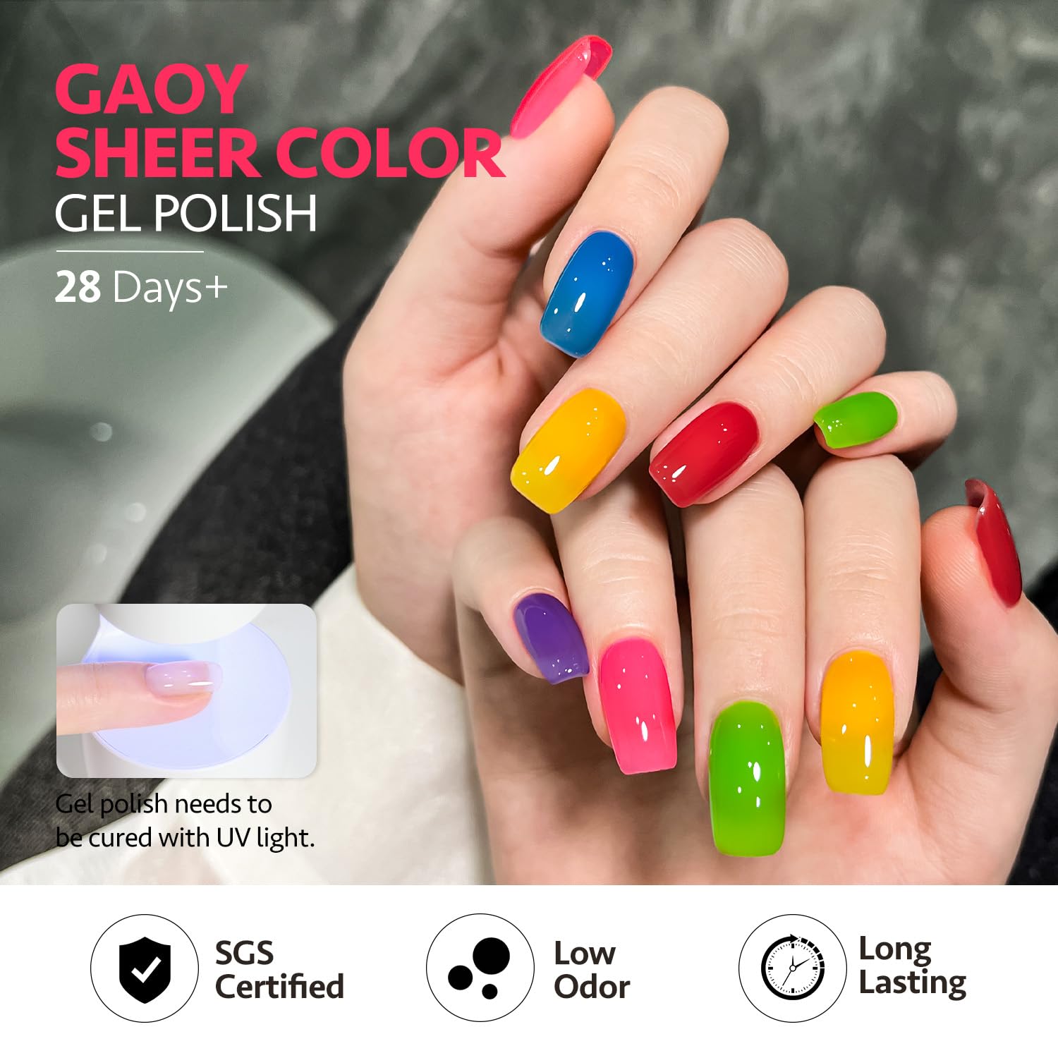 GAOY Jelly Gel tono rosa transparente para uñas elegantes y luminosas.