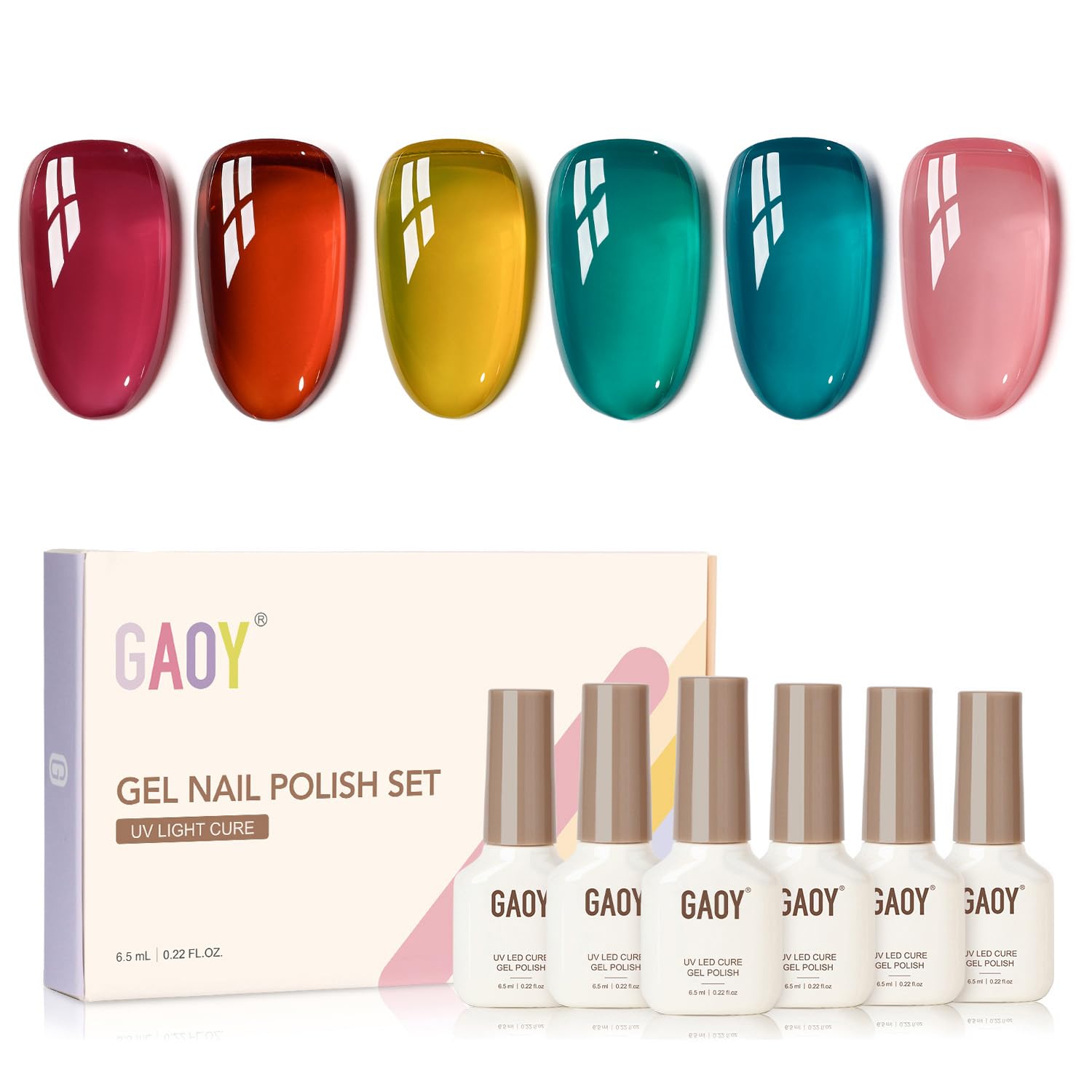 GAOY Jelly Gel Rosa: esmalte transparente para uñas con acabado suave y pulido.