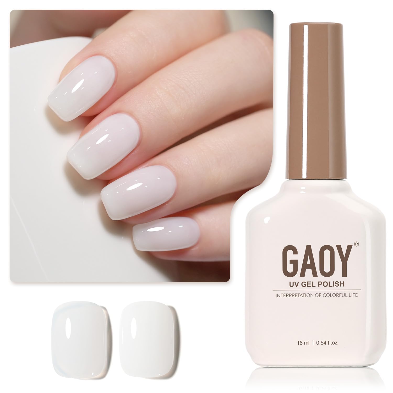 GAOY Jelly Gel Nail Polish 2899 Jelly White bottle for buildable at-home manicure