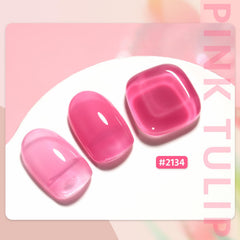 GAOY gel polish color swatch shows buildable color from sheer to opaque.