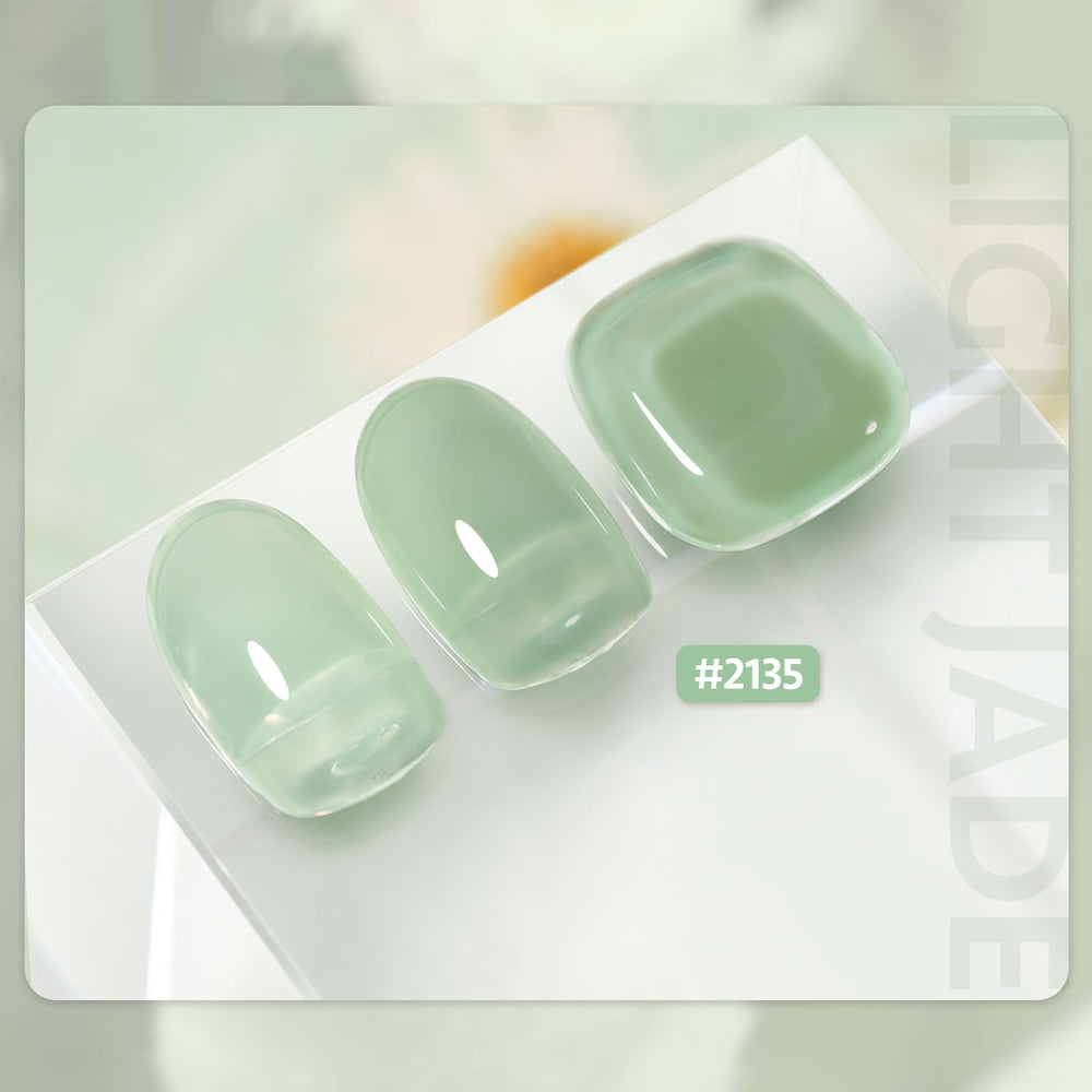 GAOY Jelly Gel layer-building swatch demonstrates sheer to opaque coverage.