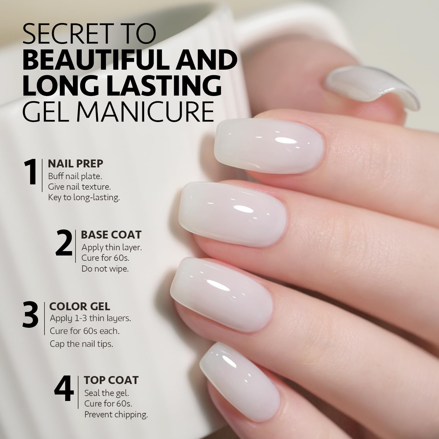 GAOY Jelly Gel Nail Polish top coat adds shimmering jelly finish