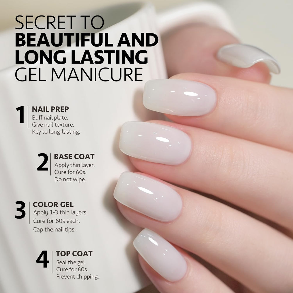 GAOY Jelly Gel Nail Polish top coat adds shimmering jelly finish