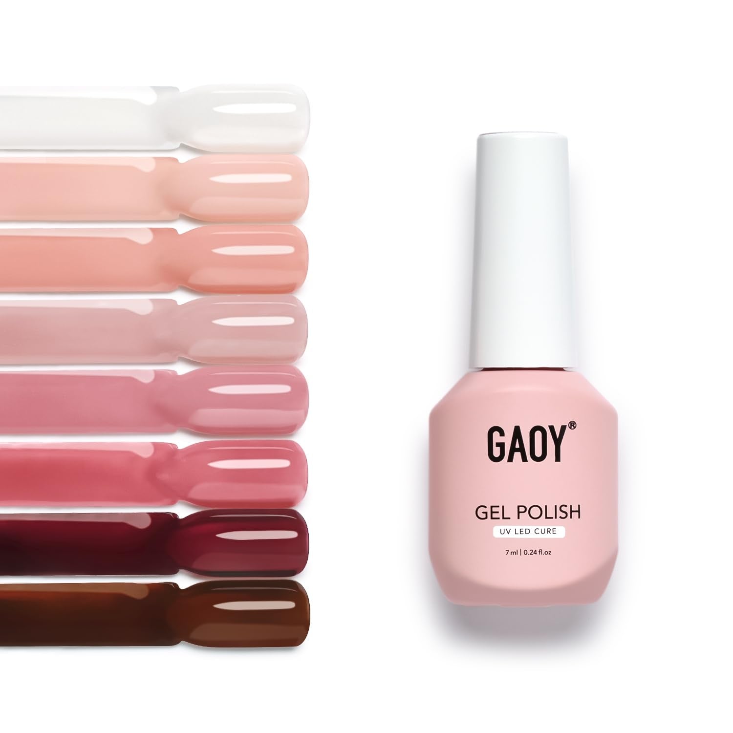 GAOY Jelly Gel Set: muestras de colores nude para uñas elegantes.