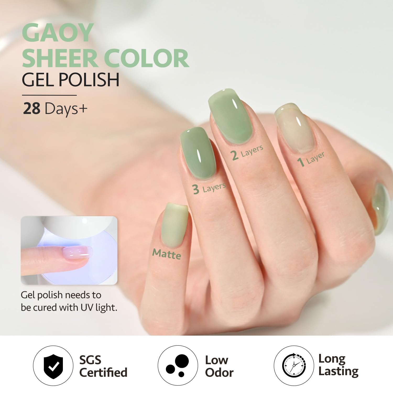 GAOY Jelly Green: base y capa superior para mayor duración