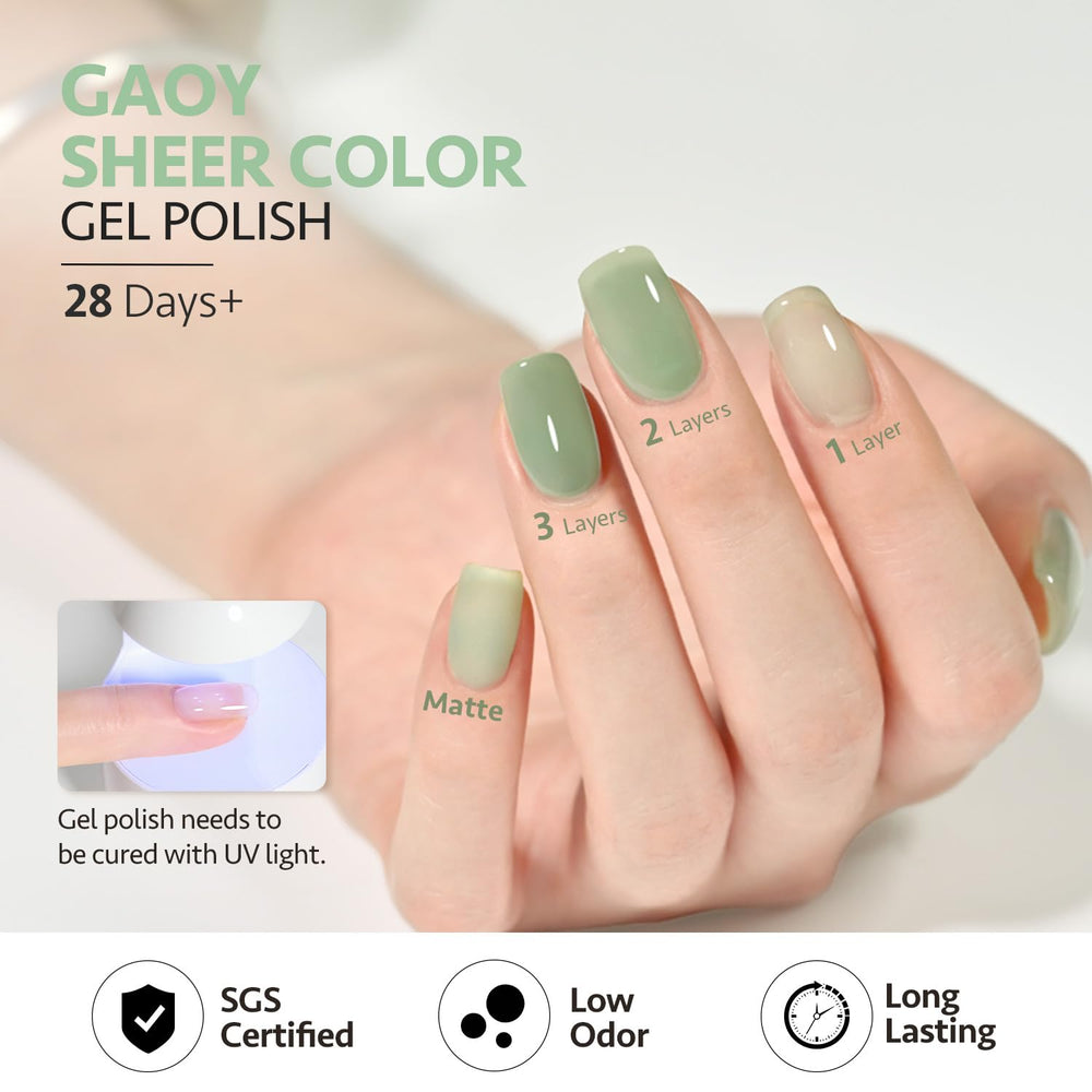 GAOY Jelly Green: base y capa superior para mayor duración