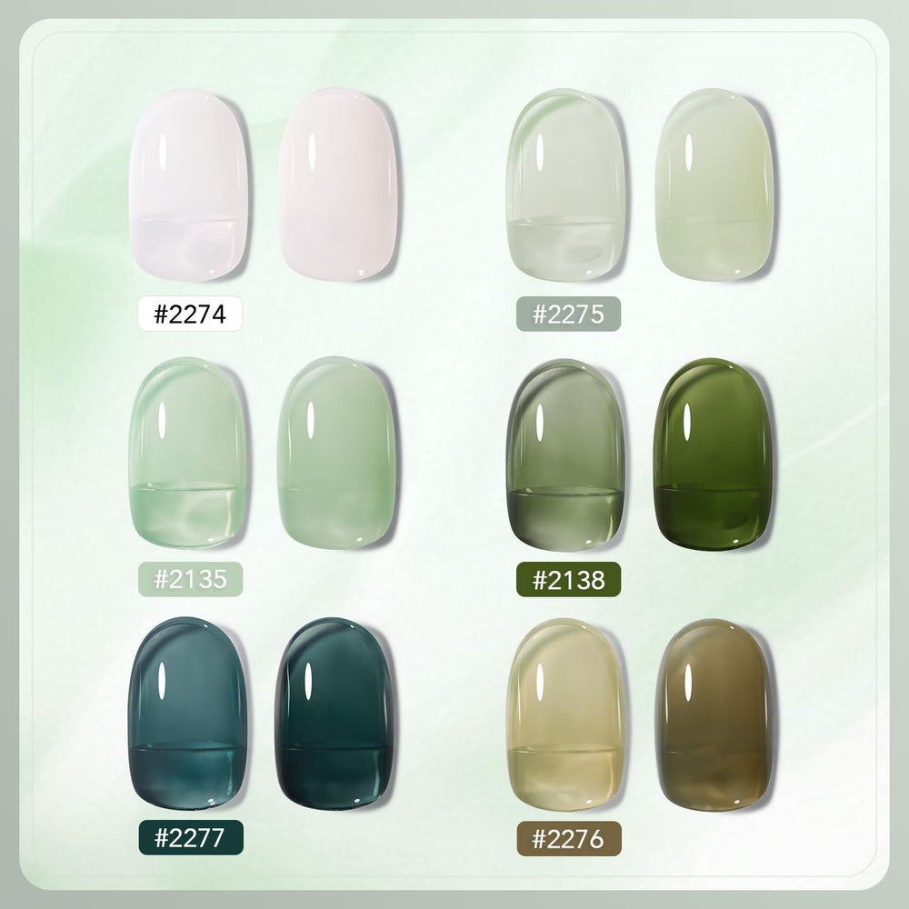 GAOY Jelly Green: botellas de gel transparentes para uñas limpias y brillantes
