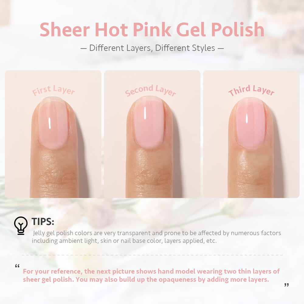 GAOY Jelly Milky Pink translucent gel for subtle nail art.