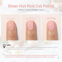 GAOY Jelly Milky Pink translucent gel for subtle nail art.
