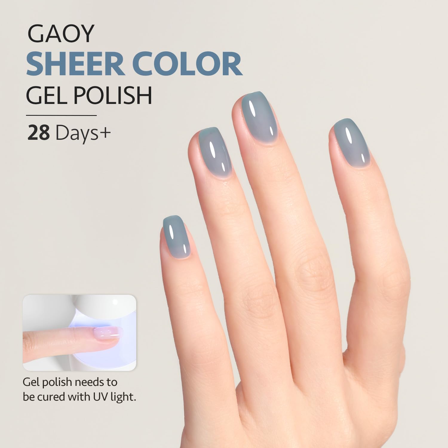GAOY Jelly Nude Blue gel nail polish 16ml bottle highlighting value for home use
