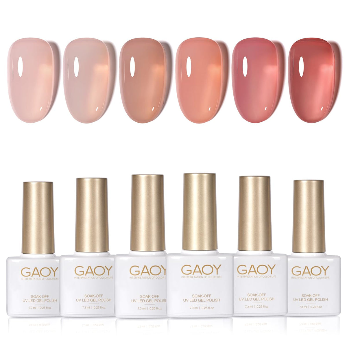 GAOY Jelly Nude Gel transparente 01: acabado claro para uñas naturales.