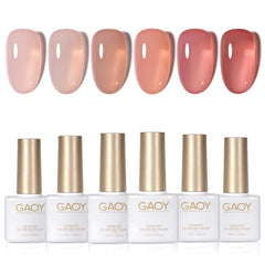 GAOY Jelly Nude Gel transparente 01: acabado claro para uñas naturales.