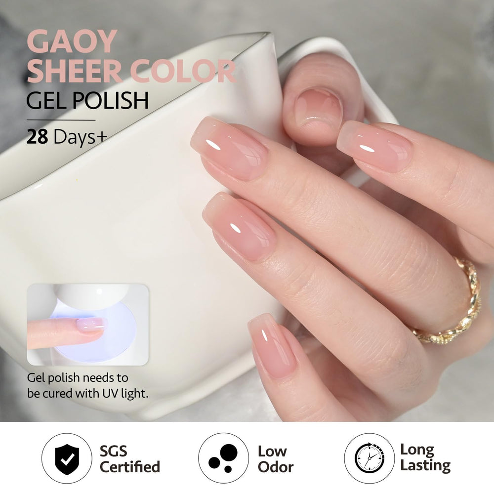 GAOY Jelly Nude Gel marrón claro 05: tono cálido y natural.