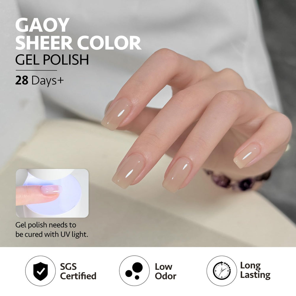 GAOY Jelly Nude gel polish set ideal for at-home nail art and DIY projects